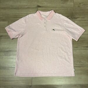 Tommy Bahama Island Zone Polo Shirt Mens XL Pink Short Sleeve Supima Cotton